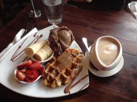 A lot of times, people don't know what they want until you show it to them. #chocolatelover #wafflelove #maxbrenner Max Brenner, Waffle Bar, Chocolate Desserts, Tasty Dishes, Cake Desserts, Good Eats, Yummy Treats, Sweet Tooth, Waffles