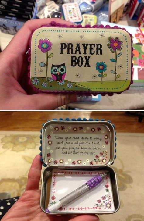 Diy Altoid Tin, Altoid Tin, Altoids Tins, Secret Sisters, Altered Tins, Prayer Box, Cadeau Diy, Cute Crafts, School Crafts