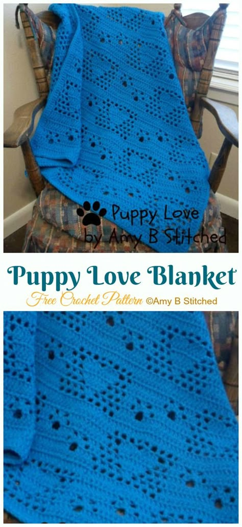 Puppy Love Blanket Crochet Free Pattern - Fillet #Blanket; Free #Crochet; Patterns Double Crochet Decrease, Afghans Crochet, Crochet Afghan Patterns Free, Crocheted Blanket, Crochet Afgans, Fillet Crochet, Crochet Decrease, Crochet Blanket Afghan, Manta Crochet