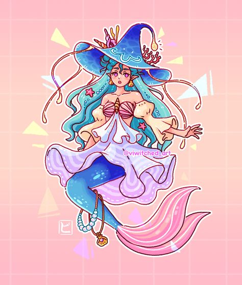 Witch Aesthetic Outfit, Witch Mermaid, Ocean Stuff, Magical Girl Outfit, Witch Drawing, Water Witch, Witch Characters, I Was A Child, Mermaid Halloween