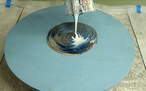 Resin Table Top Glass Table Redo, Painted Table Tops, Diy Resin Table, Resin Table Top, Furniture Update, Wooden Table Top, Epoxy Resin Table, Acrylic Craft Paint, Painted Cups