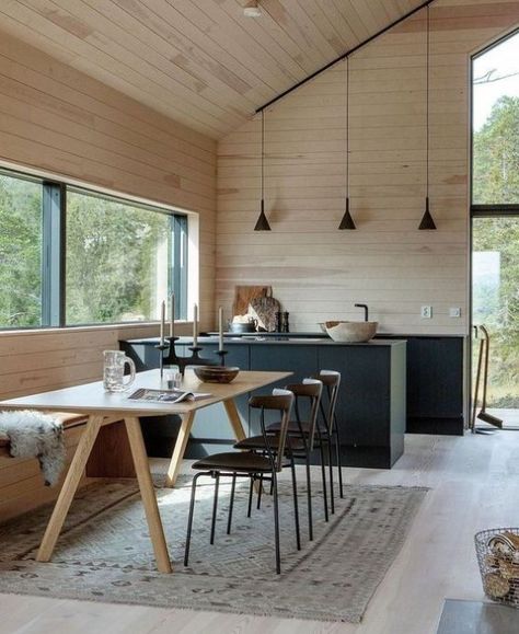 Join me as I share 50 stunning Scandinavian cabin interior ideas that will inspire you to create your own slice of Nordic paradise. Whether you're looking to Scandinavian Cabin Interior, Scandinavian Cabins, Cabin Interior Ideas, Scandinavian Cabin, Barndominium Interior, Cabin Interior Design, Tiny House Loft, Minimalist Kitchen Design, Cabin Interiors