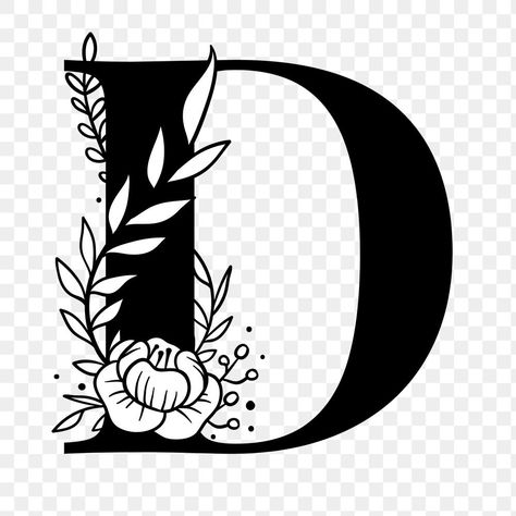 D Floral Letter, D Fonts Letter, Letter D Font, D Logo Design Letter, Letter D Design, D Letter Design, Botanical Capital Letter, D Letter Images, Letter D Crafts