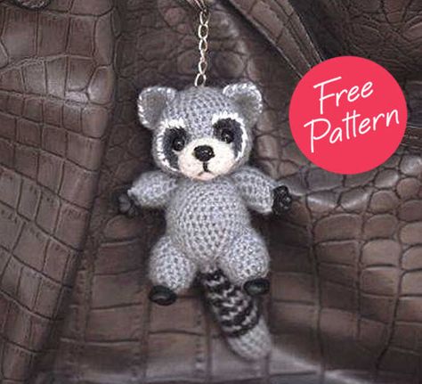 Crochet Raccoon Amigurumi Free Pattern - Free Crochet Patterns Crochet Animal Keychain Free Pattern, Free Crochet Patterns Amigurumi Animals Keychains, Crochet Racoon Pattern Free, Racoon Amigurumi Free Pattern, Crochet Raccoon Free Pattern, Raccoon Amigurumi Free Pattern, Racoon Crochet Pattern Free, Free Crochet Raccoon Pattern, Crochet Keychain Free Pattern