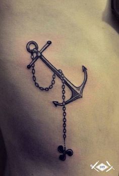 Anchor and Chain Tattoo - I like this with a heart on the chain Anker Tattoo Design, Tato Nama, Anchor Tattoo Meaning, Small Anchor Tattoos, Chain Tattoo, Anchor Tattoo Design, Anker Tattoo, Anklet Tattoos, Anchor Tattoos