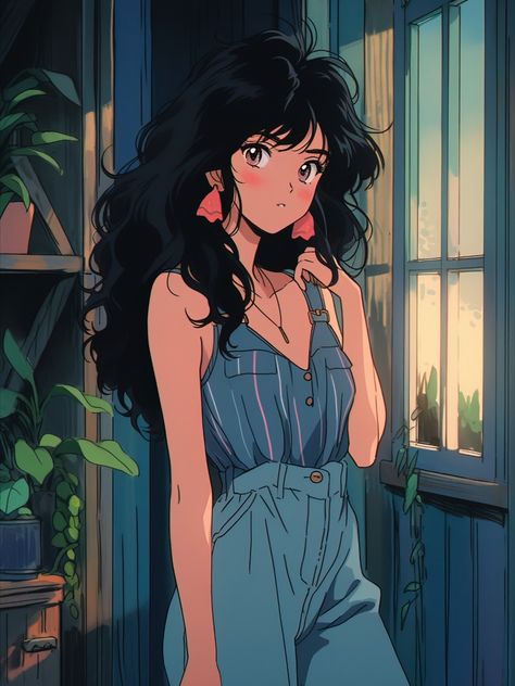 Art Styles Aesthetic, Anime 90s Style, Aesthetic Anime Art Style, Japanese Girl Art, 90s Anime Fashion, 80s Manga, 90s Anime Outfits, 90s Anime Character Design, 90s Anime Art