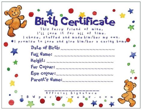 Build A Bear Birth Certificate Template (8) - TEMPLATES EXAMPLE | TEMPLATES EXAMPLE Studying Supplies, Baby Dedication Certificate, Birthday Certificate, Certificate Maker, Certificate Of Achievement Template, Blank Certificate, Birth Certificate Template, Free Certificate Templates, Awards Certificates Template