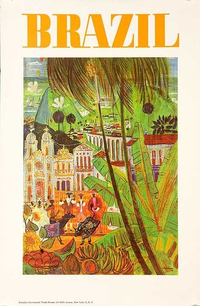 Brazil Culture, Brazil Art, Latin America Travel, Tourism Poster, Brazil Travel, Retro Travel Poster, Poster Vintage, Travel And Tourism, Vintage Travel Posters