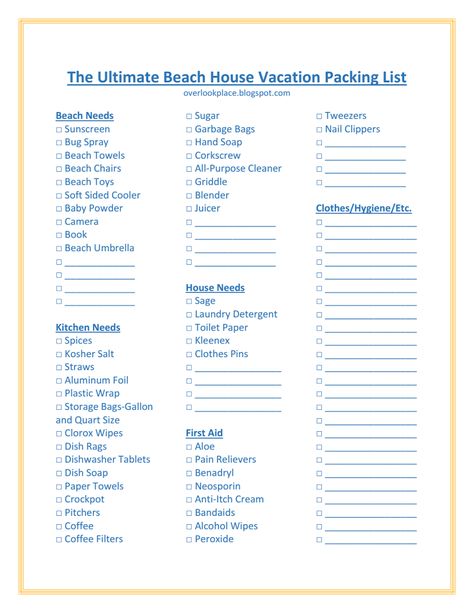 The Ultimate Beach House Vacation Packing List Beach Vacation Packing, Beach Vacation Packing List, Vacation List, Vacation Packing List, Beach House Vacation, Beach Week, Ultimate Packing List, Beach Packing, Packing List For Vacation