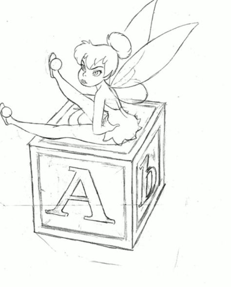 Tinkerbell Fairy Sketches, Tinkerbell Drawing, Tinkerbell Tattoo, Tinkle Bell, Tinkerbell Coloring Pages, Fairy Sketch, Peter Pan And Tinkerbell, Childhood Stories, Nail Stencils