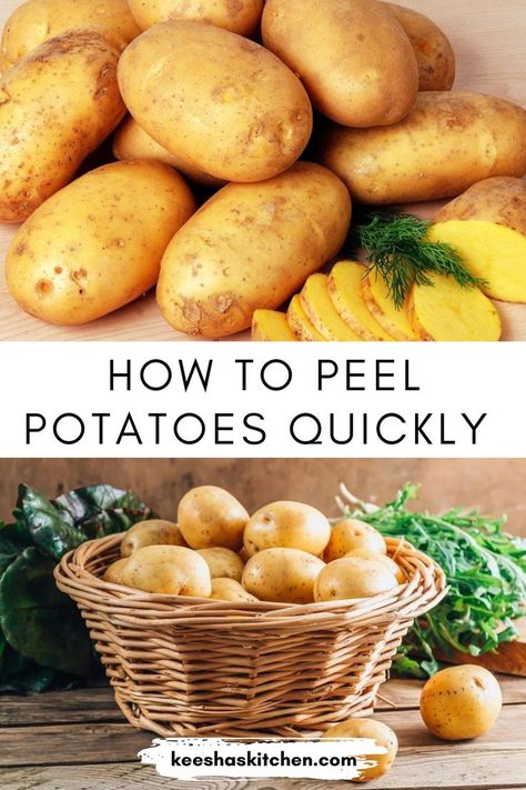 Kitchen Hack: How to Peel Potatoes Quickly How To Peel Potatoes Quickly, Potato Peeling Hack, Peeling Potatoes Easy, Easy Peel Potatoes, Easiest Way To Peel Potatoes, Easy Way To Peel Potatoes, Peel Potatoes Ahead Of Time, Peel Potatoes Easy, How To Peel Potatoes