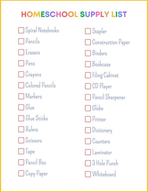 Need to know what the must have supplies are for homeschooling? Grab this free homeschool supplies list! It has my favorite homeschool essentials. If you are homeschooling on a budget, you will also want to check out the tips to help you save money on homeschooling supplies. The printable checklist is such a big help for homeschool planning! Kindergarten School Supply List, Homeschool Must Haves, Homeschool Supply List, Homeschooling Supplies, Homeschool Essentials, Kindergarten School Supplies, Candy Cane Coloring Page, School Suplies, Homeschooling Tips