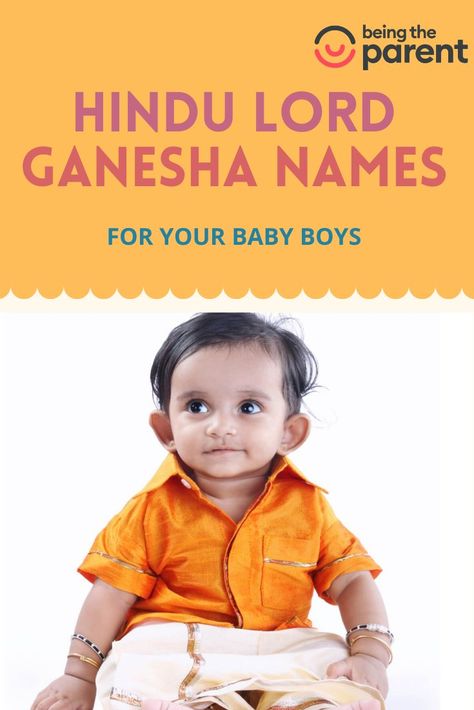 Indian boy dressed in traditional dress. Lord Ganesha baby name Ganesha Names, Names Of Ganesha, New Boys Names, Sanskrit Baby Boy Names, Name Of Baby Boy, Lord Ganesha Names, Traditional Boy Names, Hindu Names For Boys, Hindu Baby Boy Names