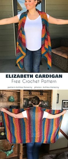 Elizabeth Cardigan, Gilet Crochet, شال كروشيه, Crochet Shrug Pattern, Crochet Vest Pattern, Mode Crochet, Crochet Shawls And Wraps, Crochet Shrug, Cardigan Style