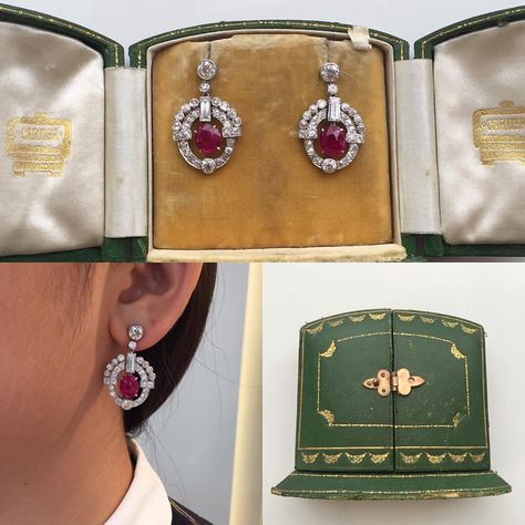 #christiesjewels #cartier #rubyearrings A pair of Burma Ruby earrings by Cartier speaks beauty and history... Cartier Vintage, Cartier Earrings, Bracelet Tennis, Cartier Jewelry, Garnet Jewelry, Pretty Jewelry, Ruby Earrings, Deco Jewelry, Tennis Bracelet Diamond