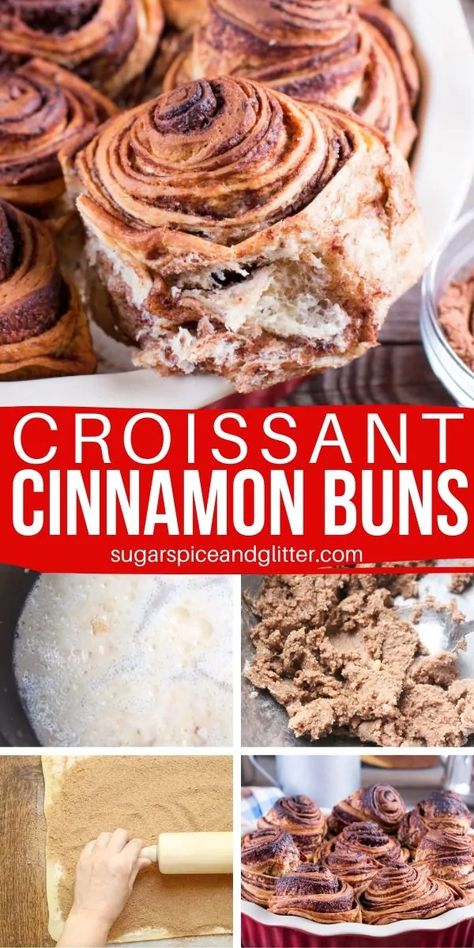 Perfect flaky cinnamon buns with warming cinnamon-cardamom flavor, these Croissant Cinnamon Buns are a simple take on Swedish Cinnamon Rolls Swedish Cinnamon Rolls, Easy Homemade Rolls, Swedish Cinnamon Buns, Buns Recipe Easy, Making Dough, Cinnamon Bun Recipe, Cinnamon Roll Bread, Cinnamon Roll Dough, Best Cinnamon Rolls