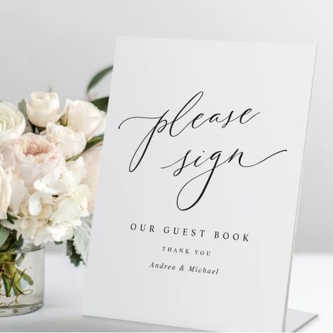 Elegant Romantic Wedding Guest Book Table Sign Guest Book Table For Wedding, Open Bar Wedding Sign, Open Bar Wedding, Modern Guest Book, Wedding Decors, Guest Book Table, Bar Wedding, Wedding Guest Book Sign, Bridal Shower Cards