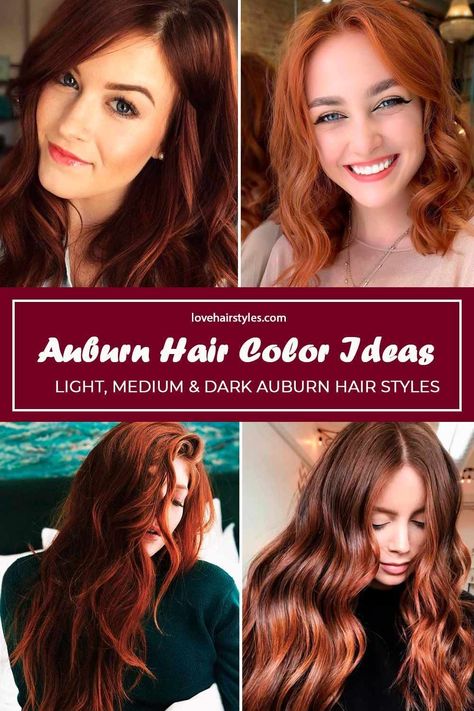 Auburn Hair Colors For Brunettes, Auburn Hair No Bleach, Medium Auburn Red Hair, Best Auburn Hair Dye, Womens Auburn Hair Color, Burnett To Red Hair, Level 7 Auburn Hair Color, Medium Length Auburn Hair With Bangs, Auburn Purple Hair Color