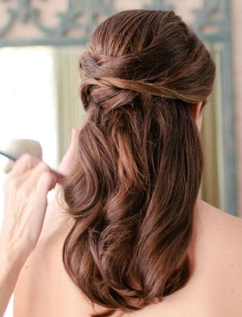 Half up Half down for Mid-length Hair Bridesmaid Hair Half Up Medium, Hairstyles Mid Length, Hair Half Up Half Down, Bridesmaid Hair Medium Length, Wedding Hairstyles Medium Length, Bridesmaid Hair Long, Hair Half Up, Medium Length Hair Men, Bridesmaid Hair Half Up