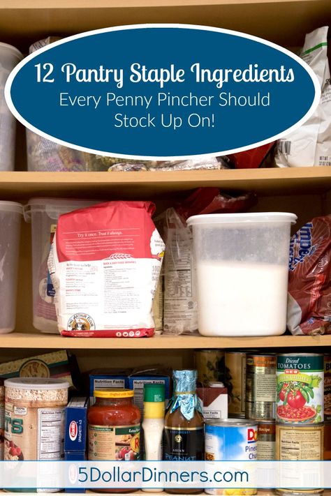 12 Pantry Staple Ingredients Every Penny Pincher Should Stock Up On from 5DollarDinners.com Pantry Stock, 5 Dinners, Frugal Cooking, Budget Makeover, Organizing Kitchen, Plane Food, Dinners Recipes, Tomato Nutrition, Grocery Budget