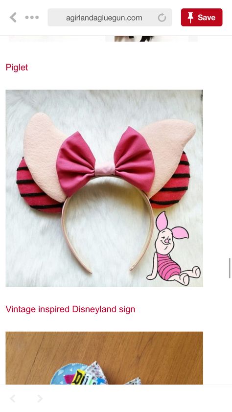 Piglet Mickey Ears, Piglet Disney Ears, Piglet Ears, Disneyland Sign, Piglet Disney, Mickey Mouse Ears Headband, Disney Mickey Ears, Mickey Mouse Ears, Ears Headband