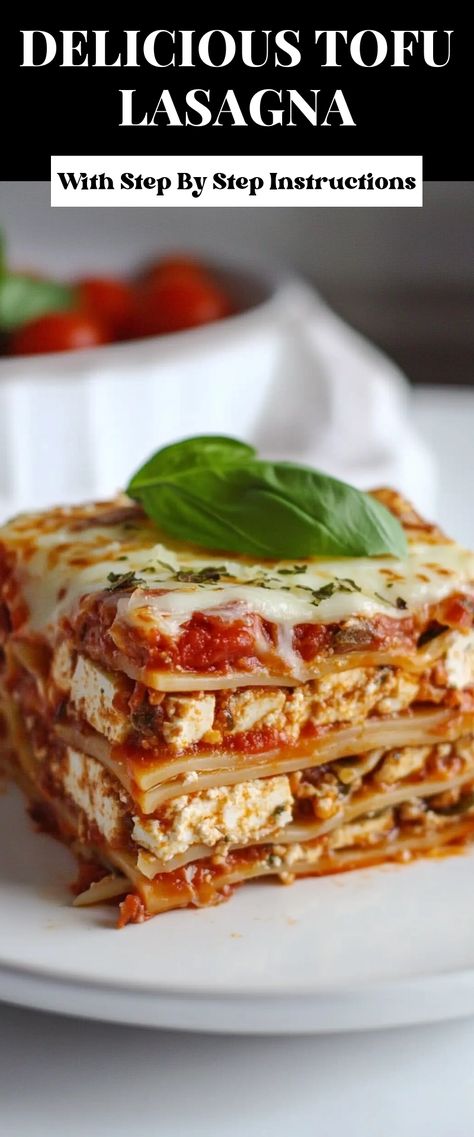 Image for Delicious Tofu Lasagna Tofu Lasagna, Lasagna Vegan, Lasagna Recipe, Tofu Recipes, Noodle Dishes, Tempeh, Family Dinner, Lasagna, Meal Prep