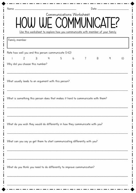 Teen Communication Worksheets How We Communicate Worksheet, Family Conflict Resolution Worksheet, Healthy Communication Worksheets, Communication Worksheets For Couples, Communication Skills For Adults, Non Verbal Communication Activities Social Skills, Communication Skills Activities For Adults, Positive Communication Activities, Sibling Conflict Therapy Activities