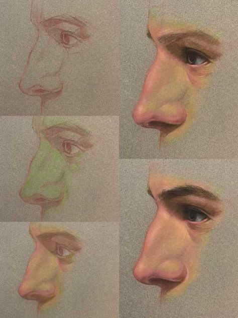 Side Portrait, Same Energy, Visual Search, Pastel Portraits, Art Pastel, 캐릭터 드로잉, Color Pencil Art, Anatomy Art, 영감을 주는 캐릭터