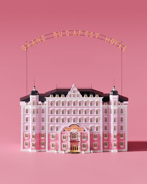 the grand hotel budapest on Behance Grand Budapest Hotel Gingerbread, Grand Budapest Hotel Typography, Grandbudapesthotel Illustration, Mendls Grand Budapest Hotel, Grand Budapest Hotel Mendls, Hotel Budapest, The Grand Budapest Hotel, Grand Budapest, 3d Blender