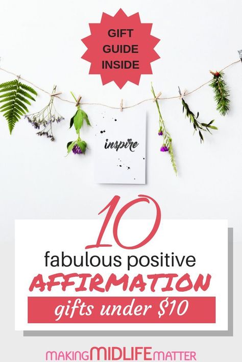 Having a hard time choosing gifts for your friends or the secret Santa? These 10 positive affirmation gifts under $10 give inspiration and motivation all year long. Great as stocking stuffers too! #holidaygiftguide #christmasgifts  via @makingmidlife Words Of Affirmation Gifts, Affirmation Gifts, How To Be Irresistible, Kindness Activities, Simplifying Life, Positive Inspiration, Words Of Affirmation, Gifts Under 10, Frugal Tips