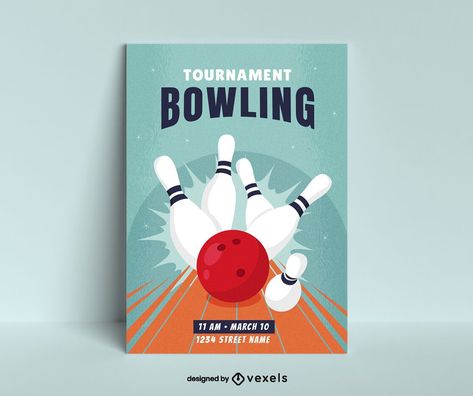 Tournament Poster Design, Bowling Poster, Space Poster Design, Class Poster Design, Tournament Poster, Outer Space Posters, Bowling Tournament, Halloween Party Poster, Poster Mockup Psd