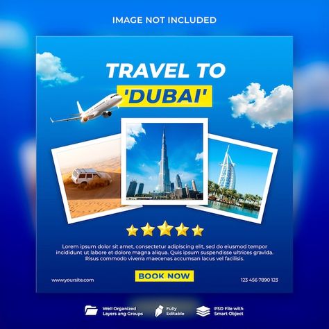 PSD tour and travel instagram post or so... | Premium Psd #Freepik #psd Travel Advertising Design, Deira Dubai, Dubai Tourism, Travel Creative, Dubai Holidays, Dubai Vacation, Travel Advertising, Dubai Tour, Travel Ads