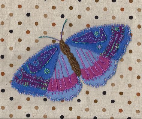 Aplique Work Butterfly, Applique Butterfly, Butterfly Craft, My Butterfly, Butterfly Applique, Wool Appliqué, Butterfly Designs, Fabric Butterfly, Wool Embroidery