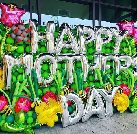 Mother Day Decoration, Arch Column, Mothers Days, Backdrop Arch, Mothers Day Balloons, Mothers Day Decor, Balloon Ideas, Diy Balloon Decorations, Mom Cards