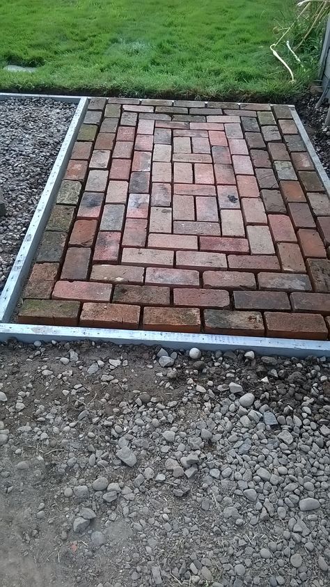 Brick And Paver Walkway, Backyard Design On A Budget, Design On A Budget, Walkway Landscaping, Brick Path, Backyard Design Layout, Pathway Landscaping, Brick Garden, Garden Walkway