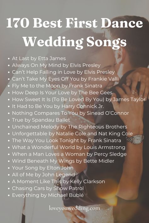 Wedding Song Checklist, Last Dance Wedding, Last Dance Wedding Songs, Dance Wedding Songs, Dance At Wedding, Romantic Wedding Songs, Processional Wedding Songs, Best First Dance Songs, Perfect Wedding Songs