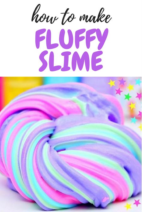 Easy Fluffy Slime Recipe, Fluffy Slime Recipe, Sticky Slime, Making Fluffy Slime, Diy Fluffy Slime, Diy Slime Recipe, Butter Slime, Slime Party, Slime For Kids