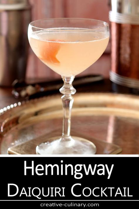 Hemingway Daiquiri Recipe, Drinks For Coupe Glasses, Coupe Glass Cocktails, Spring Drinks Cocktails, Hemingway Cocktail, Hemingway Daiquiri, Maraschino Liqueur, Drink Recipies, Daiquiri Recipe