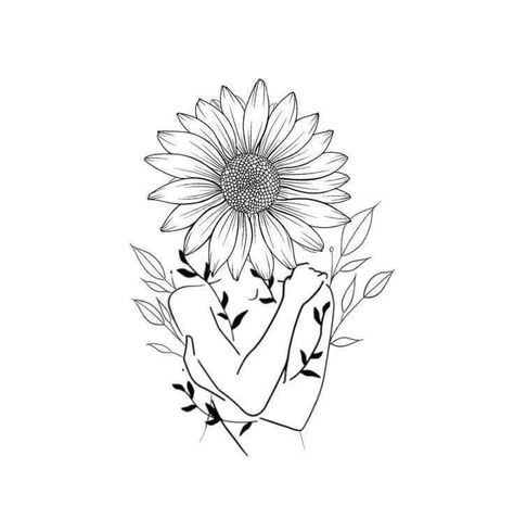 Girasoles Tattoo, Sunflower Drawings, Side Hip Tattoos, Sunflower Tattoo Shoulder, Dragon Tattoo For Women, Anklet Tattoos, Forearm Tattoo Women, Cute Tiny Tattoos, Tattoo Style Drawings