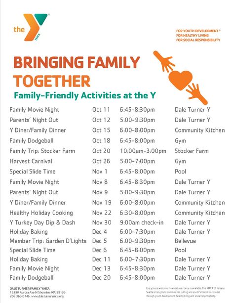 School Family Event Ideas, Daycare Family Events, Family Events At School, Family Event Ideas, Ymca Program Ideas, Family Events Ideas, November Family Engagement Activities, Community Center Event Ideas, Community Events For Families