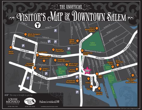 Visitors Map of Downtown Salem MA Salem Massachusetts Travel, House Of Seven Gables, Salem Halloween, Salem Mass, Halloween Decor Diy, Massachusetts Travel, Halloween Travel, New England Road Trip, East Coast Travel