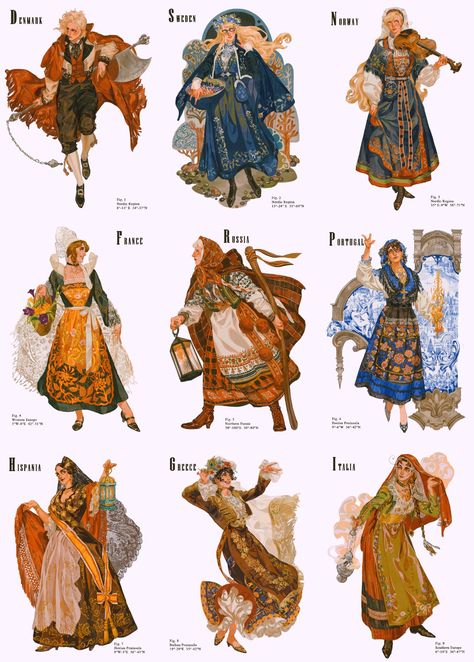 European Culture Clothing, Portuguese Traditional Clothing, Traditional European Clothing, Russian Traditional Clothing, Scared Me, I'm Okay, My Mistake, Arte 8 Bits, Arte Sketchbook