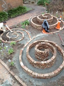 Spiral Garden, Brick Garden, Have Inspiration, Garden Yard Ideas, Veggie Garden, Garden Cottage, Lawn And Garden, Raised Garden, Front Garden