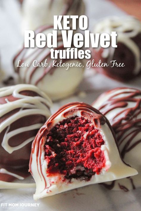 Keto Red Velvet Truffles are the ultimate treat! These sweet bites with curb your sweet tooth. Keto Truffles, Red Velvet Truffles, Bday Cookies, Truffle Recipes, Keto Cupcakes, Keto Baking, Sweet Bites, Keto Candy, Keto Chocolate Chips