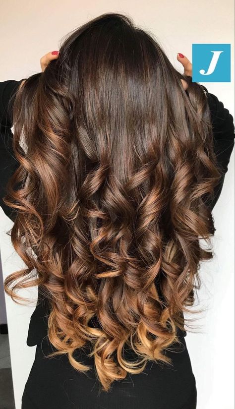 Curls For Long Hair, Brown Hair Balayage, Hair Color Highlights, Penteado Cabelo Curto, Haircut And Color, Brown Blonde Hair, Haircuts For Long Hair, Hair Color Balayage, Beautiful Long Hair