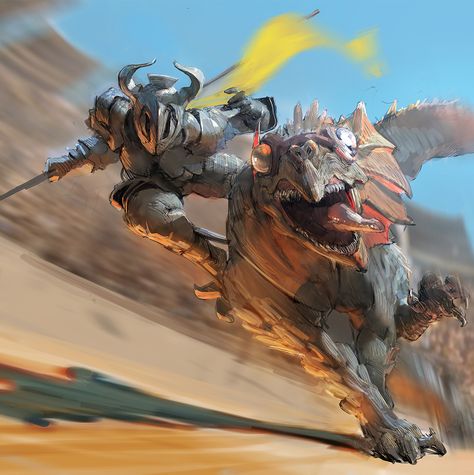 ArtStation - Beast rider Arena, Henu Caulfield Joo Rider Character Design, Beast Rider, Walking Poses, Rpg Horror, Splash Art, 다크 판타지, Motion Blur, Digital Painting Tutorials, Fantasy Concept Art