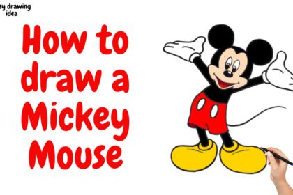 Mickey Mouse - Hand Of Art Draw Mickey Mouse, Draw A Hexagon, Mouse Drawings, Character Web, Spongebob Drawings, Mickey Mouse Images, Skin Drawing, Mouse Drawing, Drawing Tutorials For Kids