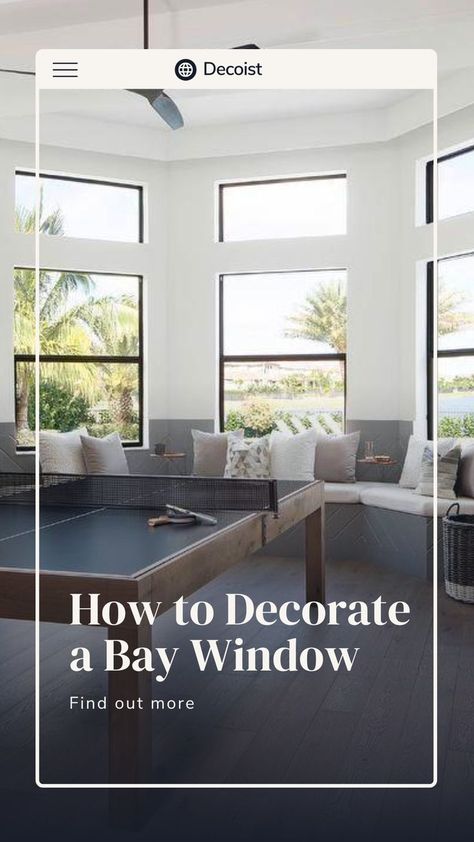 Bay windows are a great addition to any home because they offer a unique look and feel. They allow natural light to enter the room, brightening the room and opening the home. They also provide a great view of the outside and are perfect for enjoying the scenery from the comfort of your own home. Take a read to find out the perfect way to decorate your bay window! Bay Window Shelf, How To Decorate A Bay Window, Decorate Bay Window, Bay Windows Ideas, Decorating A Bay Window, Triangle Window, Livng Room, Room 101, Bay Window Living Room