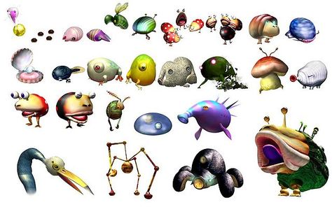 How To Draw Pikmin, Pikmin Creatures, Pikmin Enemies, Pikmin Art, Sketchy Illustration, Felting Ideas, Alien Concept, Illustration Style, I Am Scared