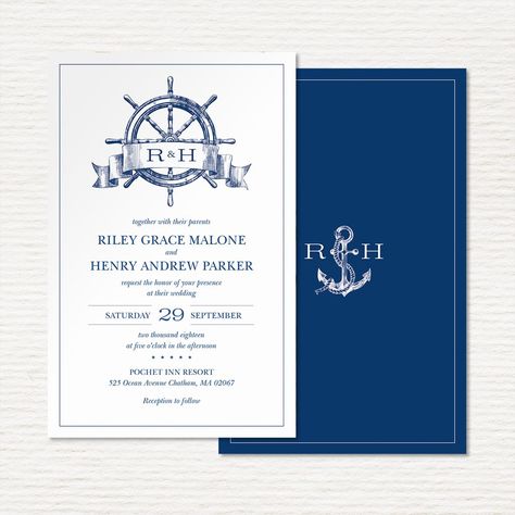 22 Nautical Wedding Invitations That Are Perfect for Your Seaside Ceremony Boat Invitation, Marquee Wedding Decoration, Letterpress Wedding Invitation Suite, Crest Wedding Invitations, Nature Wedding Invitations, Pirate Wedding, Illustrated Wedding Invitations, Bridal Card, Nautical Wedding Invitations